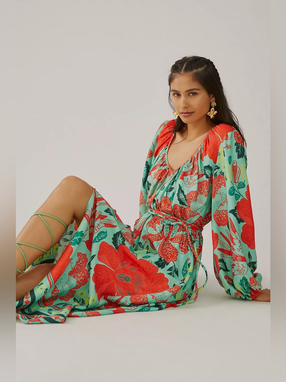 Farm x Anthropologie Poppy Print Maxi Dress - Picture 3 of 14